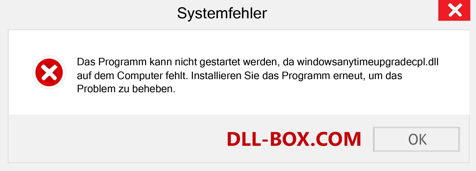 windowsanytimeupgradecpl.dll-Datei fehlt?. Download für Windows 7, 8, 10 - Fix windowsanytimeupgradecpl dll Missing Error unter Windows, Fotos, Bildern